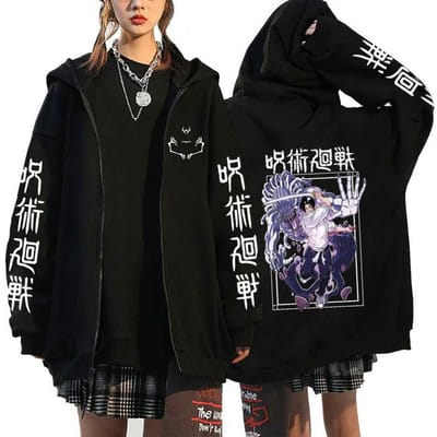 Anime Jujutsu Kaisen Fushiguro Megumi hoodies XS gray