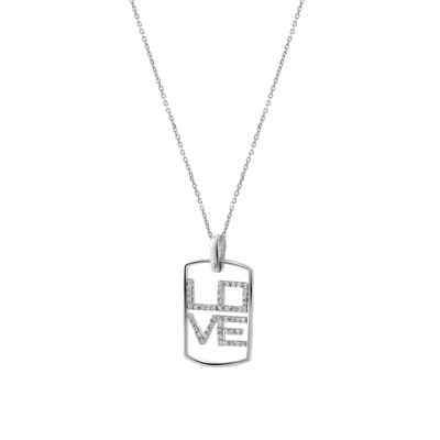 Orphelia Dames 925 Sterling Zilveren Hanger met Ketting - Wit ZH-4368
