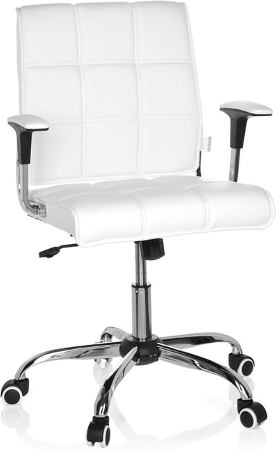 Bureaustoel - Draaistoel - Comfortabel Werken - Verstelbaar Kantelmechanisme - 96 cm Hoog - Wit