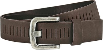 Landley Leren Geperforeerde Sleufjes Riem voor Dames en Heren - Breedte 4 cm - Unisex Ceintuur - Echt Leer - Bruin - Lengte totaal 105 cm / Riemmaat 85
