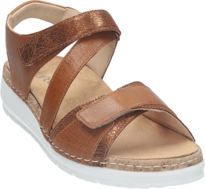 Durea - sandalen - wijdte K Extra breed - Uitneembaar voetbed - 7431.038.2098 - Cognac - maat 38