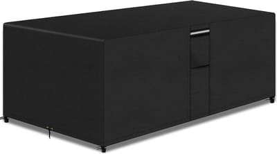 Tuinmeubelset hoes met ventilatieopening - Zwaar belastbare terrasset tafelkleed - Waterdicht en winddicht - Zwart - 170 x 94 x 71 - 600D Oxford-stof