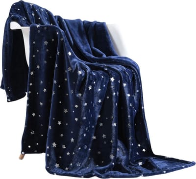 Ultra zachte dikke micropluche deken - All season premium fluffy microfiber fleece voor op bed of bank, 65"x80", marineblauw