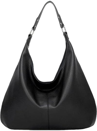 Dailygoody - Lederen draagtassen voor vrouwen - Hobo-tas - Zachte schoudertas - Zwart of bruin - PU leer - Luxe uitstraling - Geschikt voor dagelijks ..