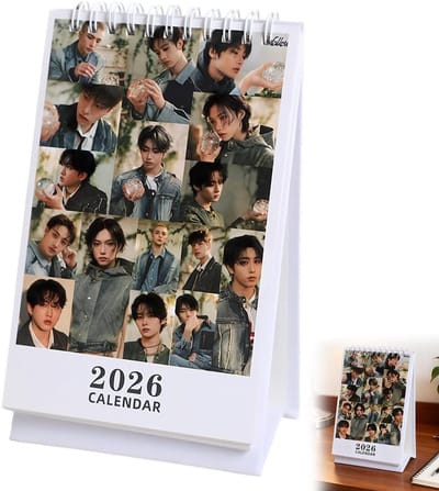 Bureaukalender 2026 - Decoratieve Stervormige Kalender met Foto's voor Fans