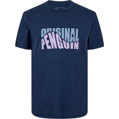 Original Penguin Heren T-shirt met ronde hals en originele opdruk (Yale Blauw)