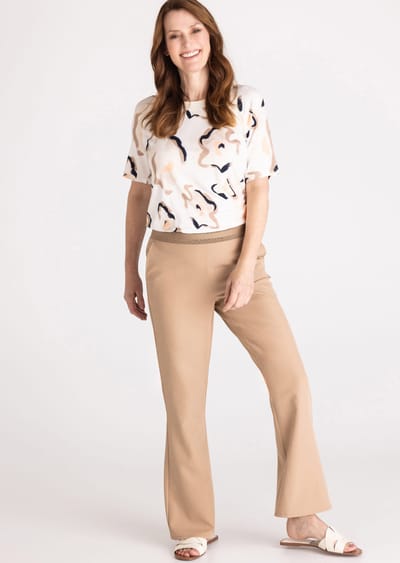 Wat kortere broek van power-stretch - beige - Gr. 38 van Goldner Fashion