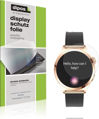 dipos – 6x Matte Beschermfolie geschikt voor Niolina Smartwatch 1.27 Zoll | Krasbestendige & antireflecterende Screenprotector Ultra-Thin