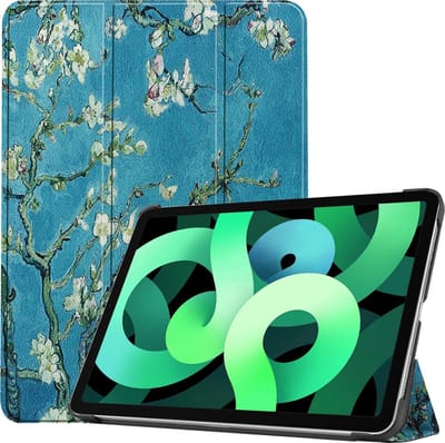 Hoes - Geschikt voor Apple iPad Air 4 (2020) - 10.9 inch - 4e Generatie - Dun & Stevig - Trifold Bookcase - Hard Cover - Hardcover Book Case - Tablet Hoesje - Bloesem