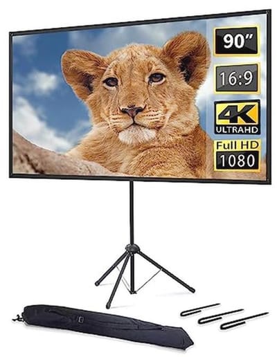 Draagbaar Projectiescherm 100 Inch 16:9 voor Binnen en Buiten Gebruik - Lichtgewicht en Compact met Gemakkelijke Opstelling