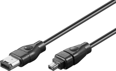 FireWire 400 kabel met 4-pins - 6-pins connectoren / zwart - 3 meter