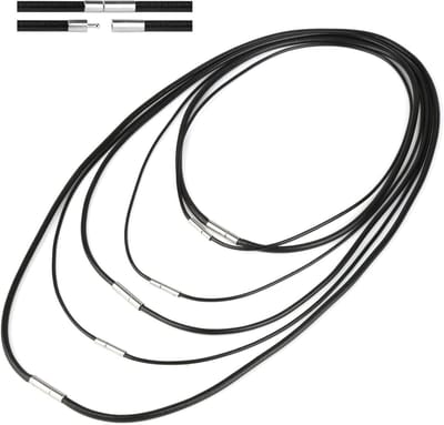 Zes leren banden voor kettingen, 1.5/3mm faux leer, leren riem met sluiting, halsbanden voor dames, leren kettingen voor heren en dames