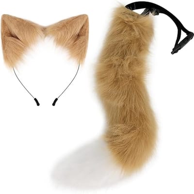 Daity 1 set - Set met nepbonten vossenstaart en oren als hoofdband - kostuumaccessoires - Halloween feestartikelen
