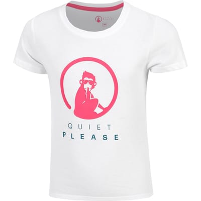 Quiet Please Create Baseline Logo T-shirt Meisjes-Wit,Pink