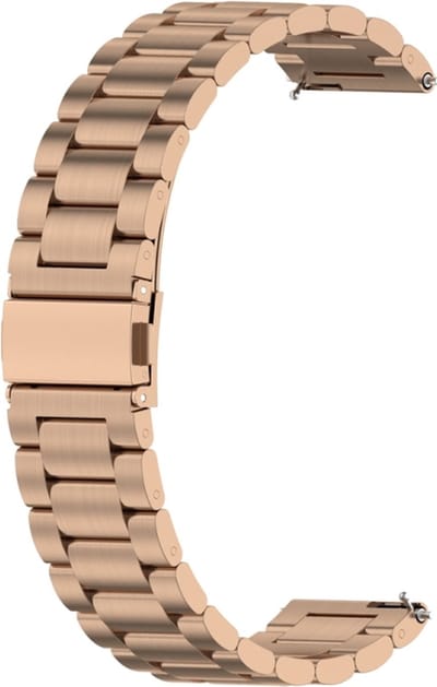 Stalen bandje - RVS - geschikt voor Huawei Watch GT Runner 2 / GT 2(e) 46 mm / GT 3 / 4 / 5 (Pro) 46 mm / Watch 3 (Pro) / Watch 4 (Pro) / GT 6 (PRO) 46mm - rosegoud