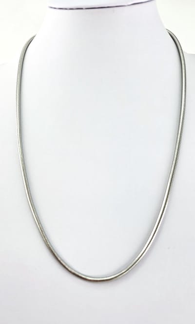 Halsketting - RVS - Ronde - Slangenketting - zilverkleur - L 60 cm - D 3.2mm - prachtige te combineren met of zonder hanger - mannen - Vrouw.