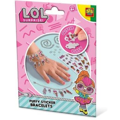 SES Creative - L.O.L. - Puffy Sticker Armbanden - Knutselen Meisjes - 2 Armbandjes - Vanaf 6 jaar