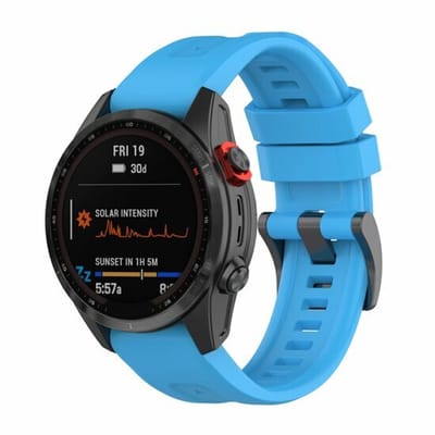 By Qubix - Geschikt voor Garmin bandje - 22mm Quickfit - Siliconen sportbandje - Blauw - Geschikt voor Garmin Fenix 8 / 8 Pro - 47mm
