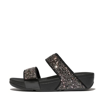 FitFlop Lulu Multi-Tonal Glitter Slides Vrouwen - Zwart Multi