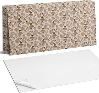 Coloray Plaktegels - Abstracte steenvormen Wandtegel Zelfklevend - 60 cm x 30 cm - Beige Plaktegels - 6 stuks - Rechthoek PVC Tegels - Plaktegels Keuken - Zelfklevende Vloertegels Badkamer - Vinyl Tegels Zelfklevend - Zelfklevende Wandtegels