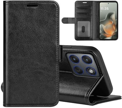 MobyDefend Hoesje - Geschikt voor Motorola Edge 70 - Kunstleren Wallet Book Case (Sluiting Voorkant) - Zwart