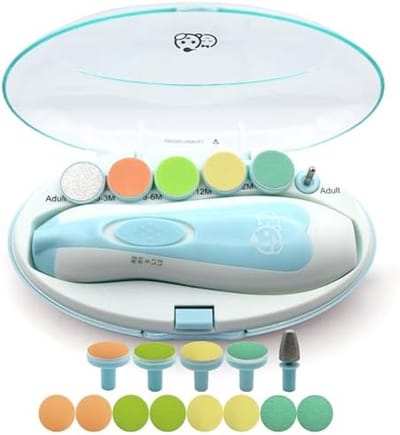 Baby nagelvijl 21 in 1, veilige elektrische nagelvijl set - Blauw