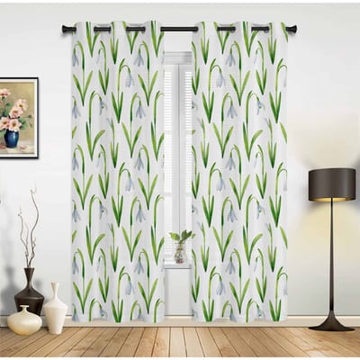 Lente Tulp Bloemen Raamgordijnen voor Woonkamer Luxe Slaapkamer Gordijn Keuken Jaloezieën Draperieën Gordijnen 135W x 60H(cm) x1 white