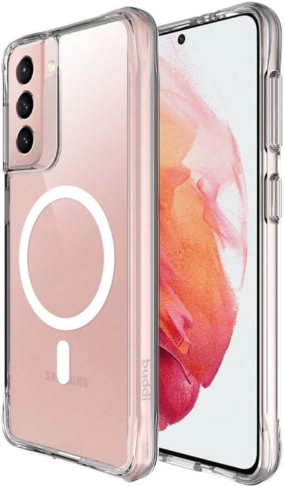 Buddi Core - Hoesje Geschikt voor Samsung Galaxy S21 - Compatibel met MagSafe - Back Cover met Magneet - Doorzichtige Telefoonhoes - Beschermhoes - Transparant