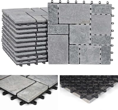 Natuurstenen Vloertegel 30x30 cm voor Balkon en Terras - Donkergrijs