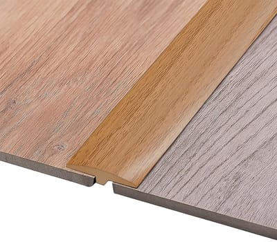 Zelfklevend T-profiel overgangsprofiel van flexibel PVC, 5 x 100 cm, snijdbaar en waterdicht, ideaal voor alle vloertypes met lichte houtnerf