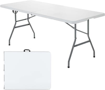 Opvouwbare Tafel - Klaptafel Picknicktafel - Buitenactiviteiten - Lichtgewicht HDPE - 183 cm - Wit