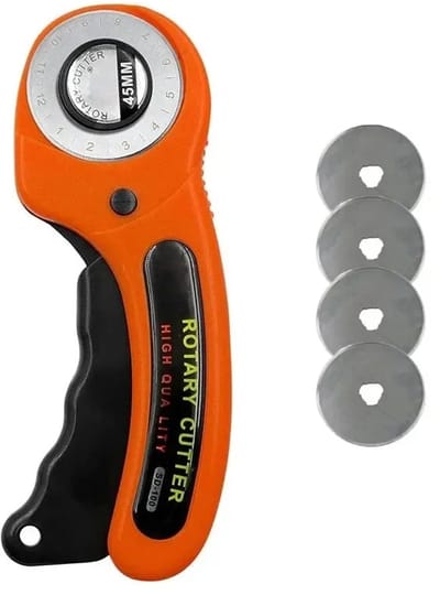 45 mm Rotary Cutter - Stoffen & Papier Snijder met 4 Messen | Voor Quilten, Naaien, Patchwork & DIY Kleding Maken - Oranje