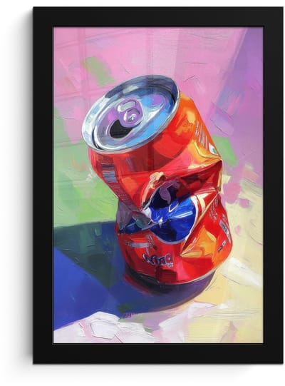 Poster in lijst - Fotolijst 20x30 cm - Posters - Frisdrank - Blik - Paars - Posterlijst zwart - Decoratie - Wanddecoratie woonkamer - Muurdecoratie slaapkamer