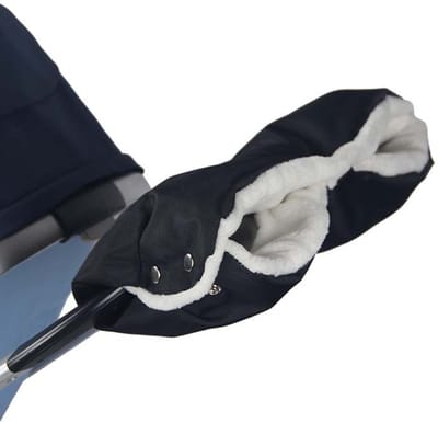 Handschoen voor de kinderwagen - Zwart - Handwarmers voor kinderwagens - Afmetingen uitgeklapt 46*52cm - Fietsstuurmanchet - Kinderwagenaccessoire - waterdicht en winddicht - Eenvoudig te installeren - Warm - Oxford-stof en pluche