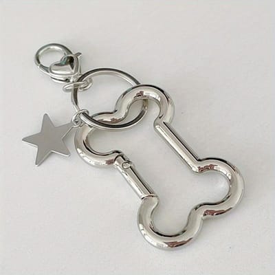 Coole en Knappe Zinklegering Sleutelhanger met Ster en Maanvormige Hanger, Modieus Sleutelhanger Accessoire 1pc gray