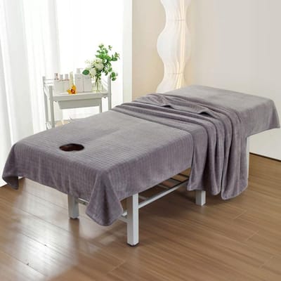 Microvezel Massagebed Overtrek met Gezichtsopening - Zacht en Breed XXL Spa Tafellaken
