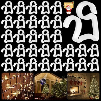 100 Stuks Dakgoot Haken voor Sfeerverlichting - Weerbestendige Plastic Haken voor Kerstdecoratie en Buitenverlichting