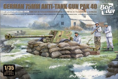 Border Model Modelbouwpakket Militaire voertuigen - BT051 Duitse 7,5cm PaK 40 Antitankgeschut met WWII Winter Artilleriebemanning Plastic - 1:35 - Modelbouw