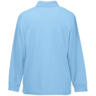 Fruit of the Loom Kinder Polo Shirt Lange Mouwen 65/35 Piqué (2 stuks) (Hemel Blauw)
