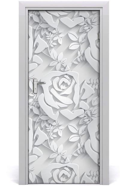 Tulup Deursticker - Rozen Deurposter - 85 cm x 205 cm - Blauw Deursticker - Moderne Deur Sticker - Deursticker voor de Woonkamer - Deur plakfolie