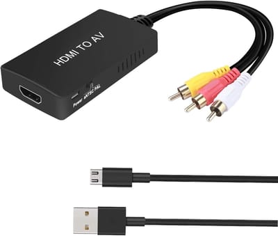 NÖRDIC SGM-137 HDMI naar AV Video omzetter, 3 RCA AV CVBS -Met audio, 720p / 1080p, 1 meter, Zwart