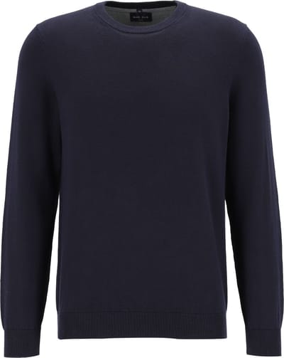 MARVELIS modern fit trui katoen - O-hals - marine blauw