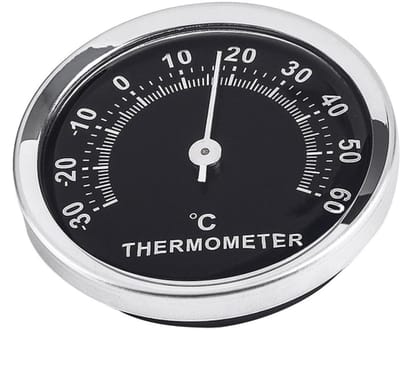 Temperatuurmeter - Vochtigheid meter - Binnen en buiten - Wandmontage ontwerp - 4 cm - Zwart