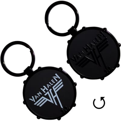 Van Halen - Retro Logo Drum DoubleSided Sleutelhanger - Zwart