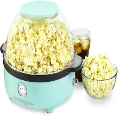 Popcornmachine - Popcornmaker - Filmavond Thuis - Halogeen Warmtetechnologie - 24 Kopjes Per Batch - Rood