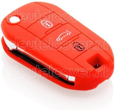 Autosleutel Hoesje geschikt voor Citroën - SleutelCover - Silicone Autosleutel Cover - Sleutelhoesje Rood