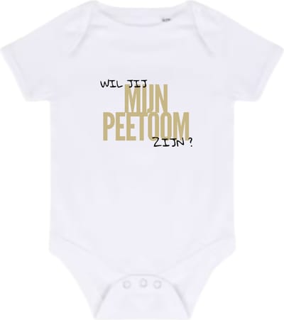 Baby romper met tekst: Wil je mijn peetoom zijn? | peetoom| baby | aanzoek | 0-3 maanden