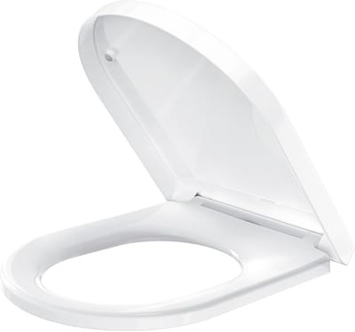 Witte D-vormige WC-bril met Softclose Mechanisme en Quick Release