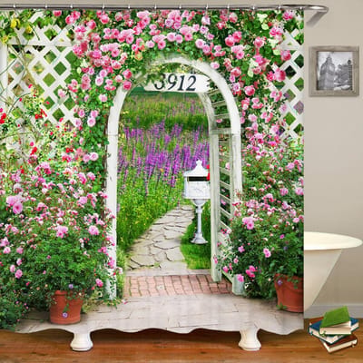 Hoge Kwaliteit Wasbaar Douchegordijn Natuurlandschap 3D Waterdichte Stof Badkamer Decor Groot 240X180 Bedrukt Douchegordijn W90xH180cm