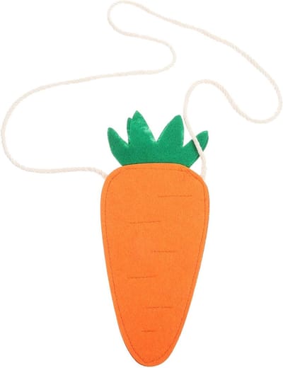 Carrot Storage Bag - Draagbare Worteltas voor Meisjes met Riem - Handige Opbergtas voor Groenten, Oranje, 25.00X11.00X0.30CM